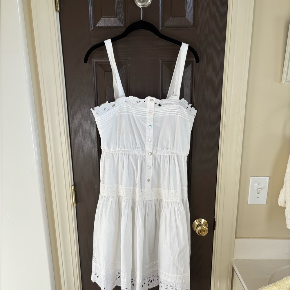 Hunter Bell- Elegant White Lace Trim Dress - Picture 5 of 8
